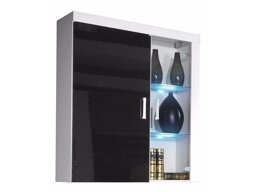 Armario de pared Odebeli 101 (Blanco + Negro brillante)