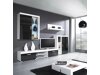 Wandkast Odebeli 101 (Wit + Glanzend zwart)