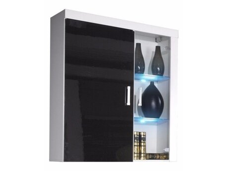 Wandkast Odebeli 101 (Wit + Glanzend zwart)