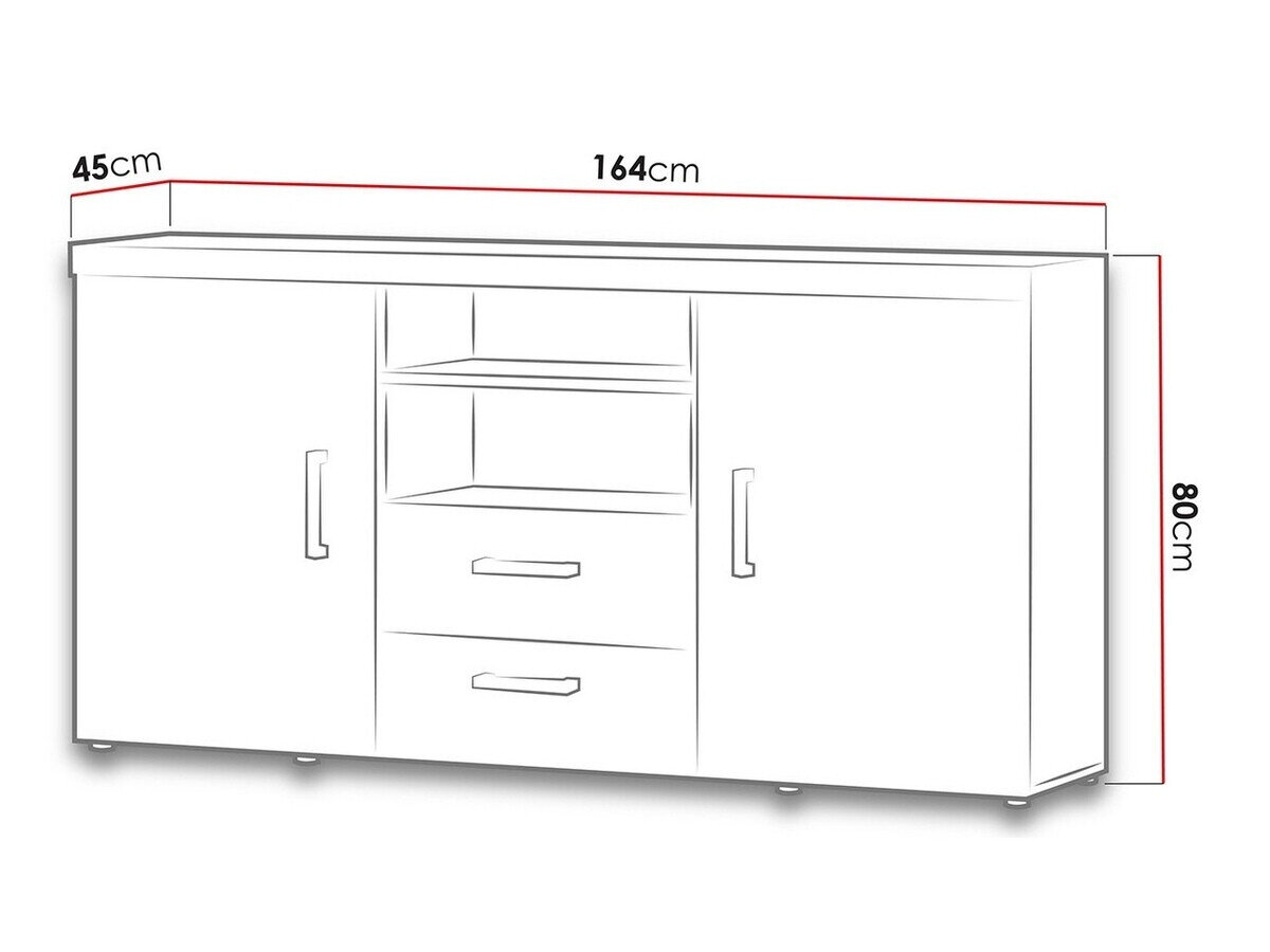 Kommode Odebeli 105 (Hvid + Glansfuld hvid)