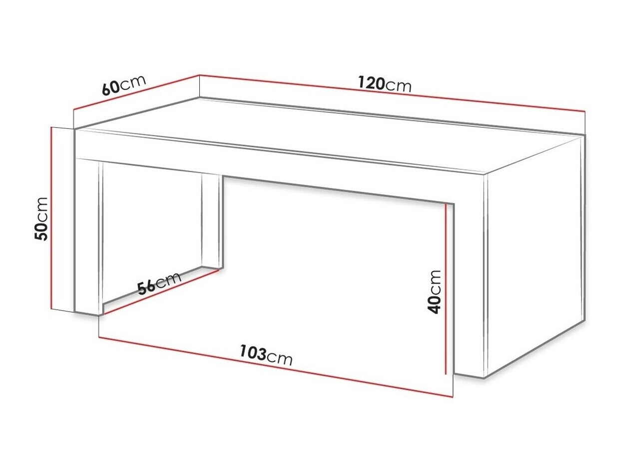 Salontafel Charlotte 146 (Wotan eik + Antraciet)