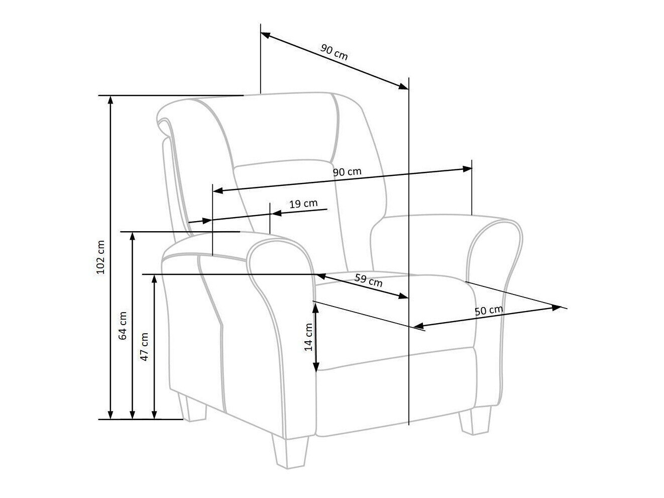 Sillón reclinable Houston 848 (Azul + Haya)