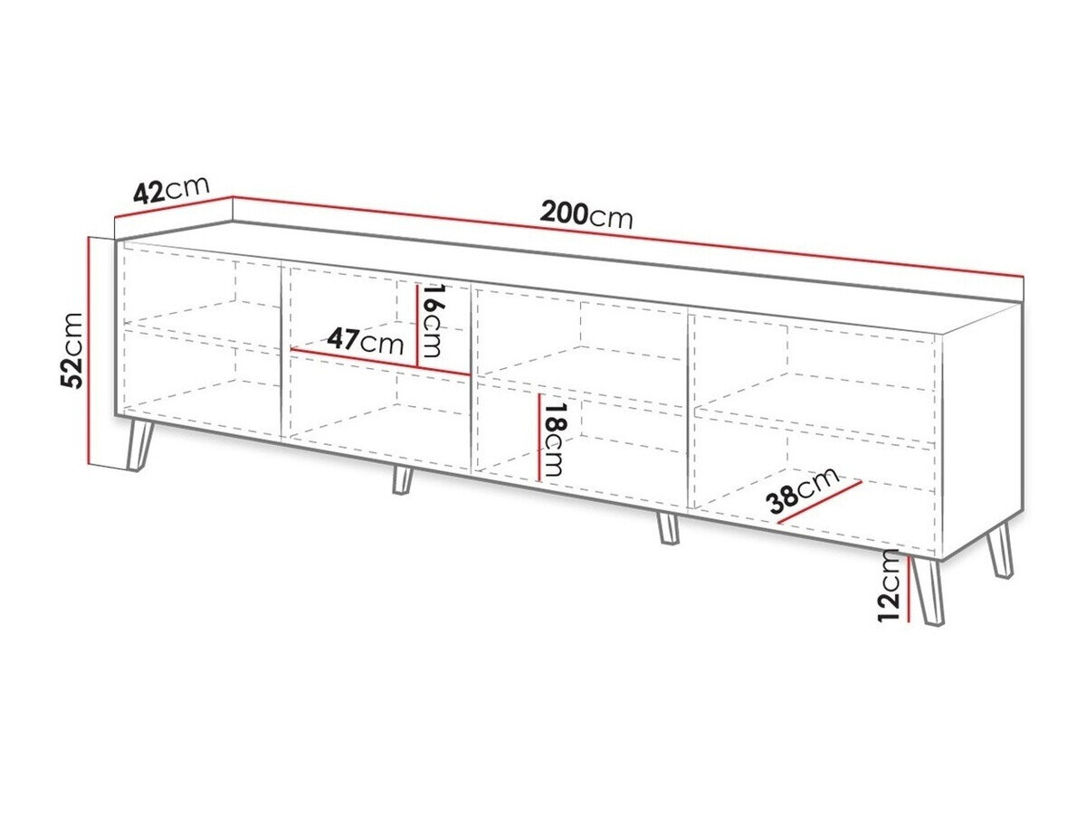 TV-bord Charlotte 145 (Grafit + Glansfuld grafit)
