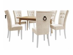 Söögitoakomplekt Racine 144 (Valge + Magic Velvet 2250)