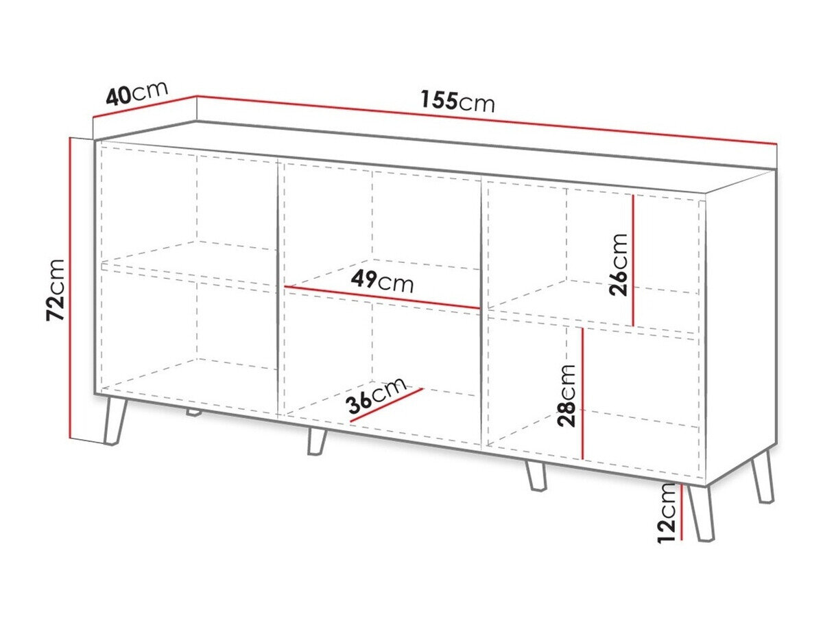Dressoir Charlotte 140 (Zwart)