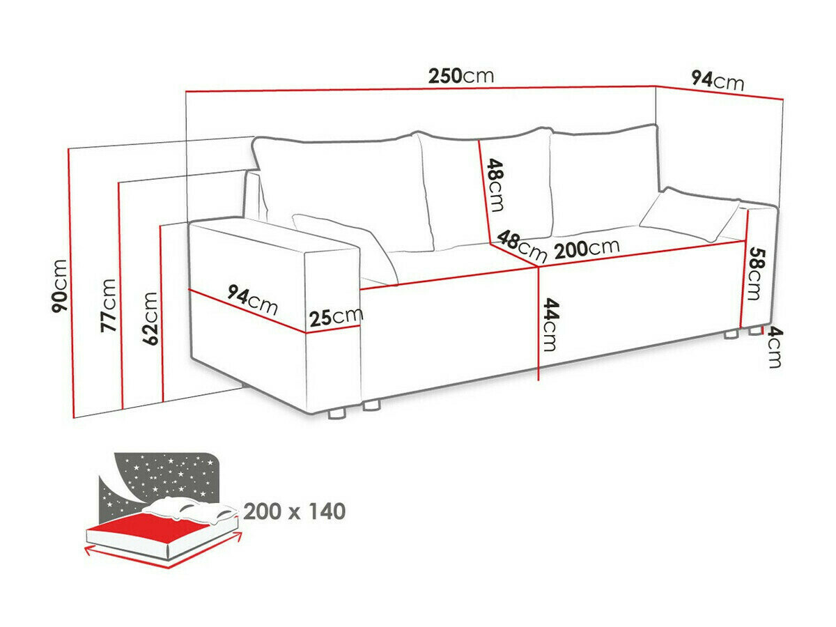 Slaapbank Clovis 104 (Poso 100)