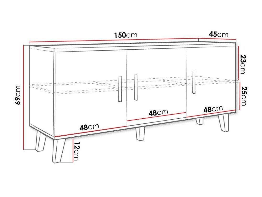 TV-bord Larfloi 106 (Hvid + Sonoma eg)