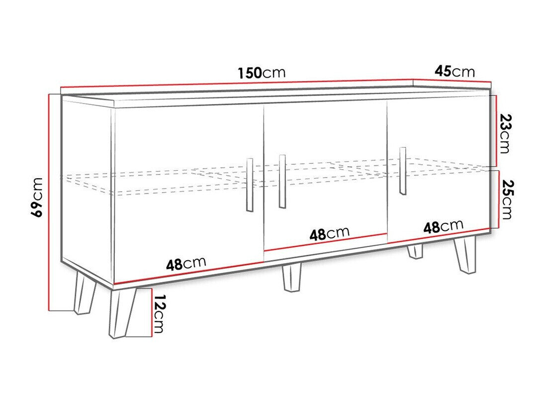 TV-bord Larfloi 106 (Wotan eg + Sort)