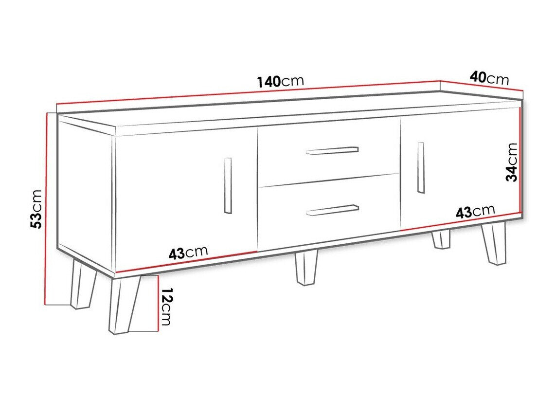 TV-bord Larfloi 103 (Hvid + Sonoma eg)