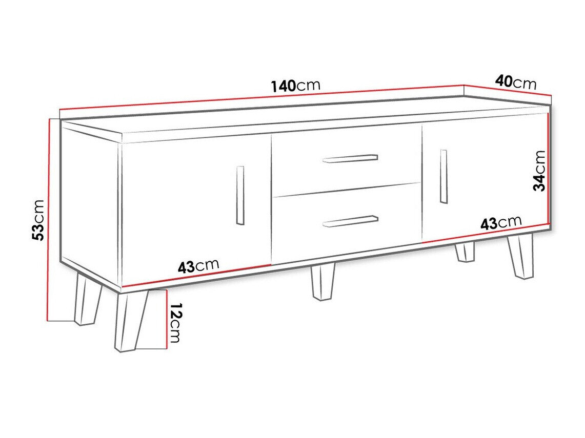 TV-bord Larfloi 103 (Wotan eg + Sort)