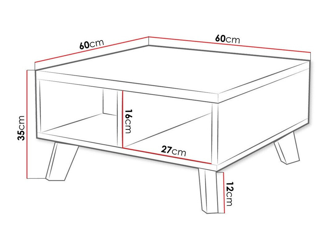 Salontafel Larfloi 100 (Wotan eik + Zwart)