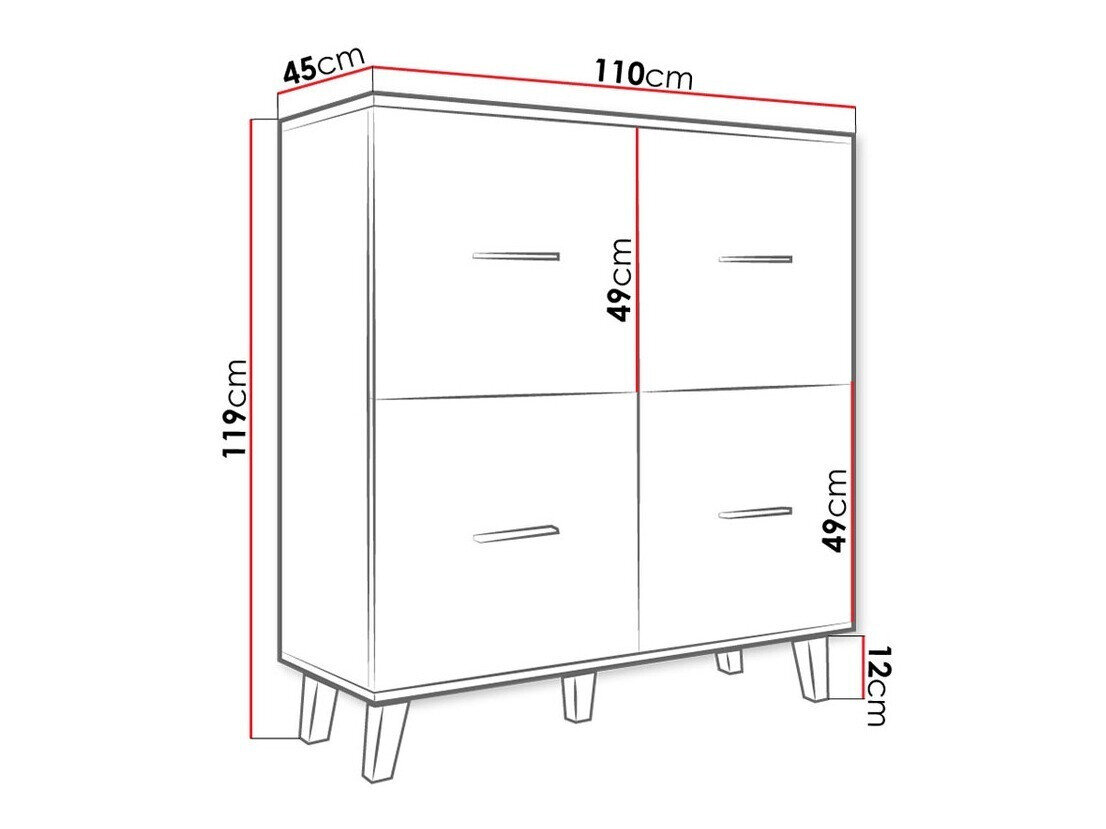 Skænk Larfloi 105 (Hvid + Sonoma eg)
