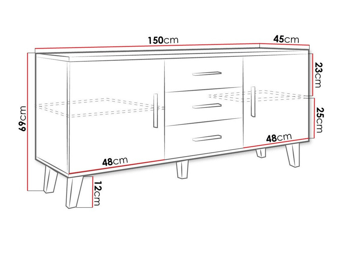 TV-bord Larfloi 107 (Wotan eg + Sort)