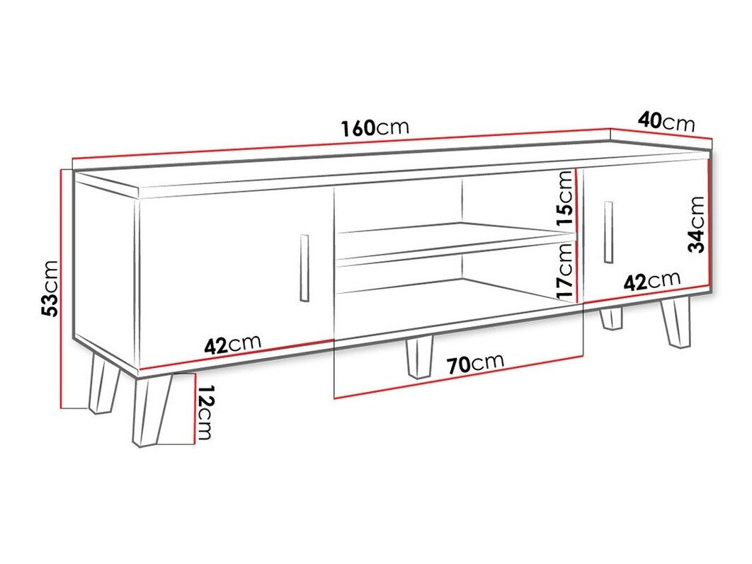 TV-bord Larfloi 108 (Hvid + Sonoma eg)