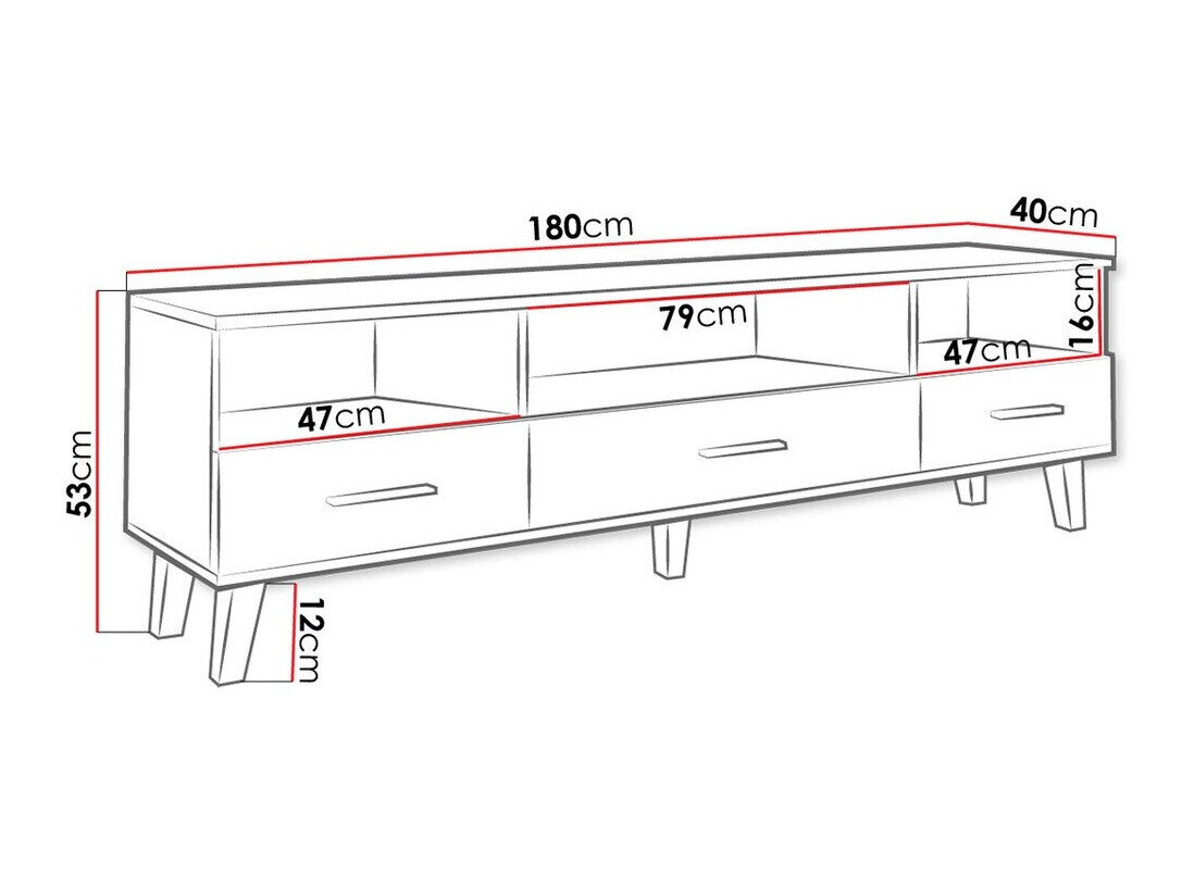 TV-bord Larfloi 109 (Wotan eg + Sort)