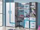 De reeks van de kinderkamer Levtala 116 (Antraciet + Wit + Turquoise)