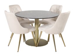 Eetkamerset Dallas 370 (Beige + Messing)