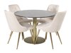 Eetkamerset Dallas 370 (Beige + Messing)