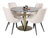 Eetkamerset Dallas 370 (Beige + Zwart)