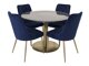 Eetkamerset Dallas 370 (Blauw + Gouden)