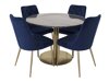 Eetkamerset Dallas 370 (Blauw + Gouden)