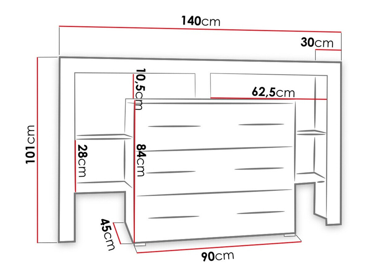 Kommode Aestas I (Hvid + Glansfuld hvid)