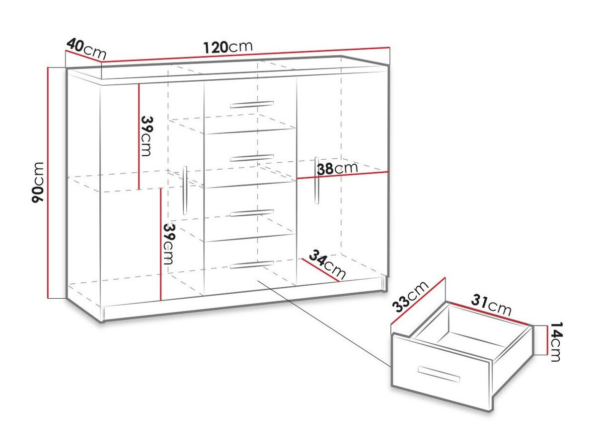 Kommode Catromi 100 (Kloster eg)