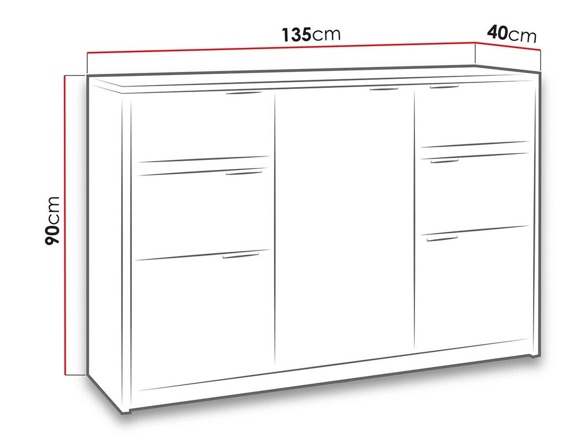 Kommode Fivelbo 101 (Kloster eg + Blank sort)