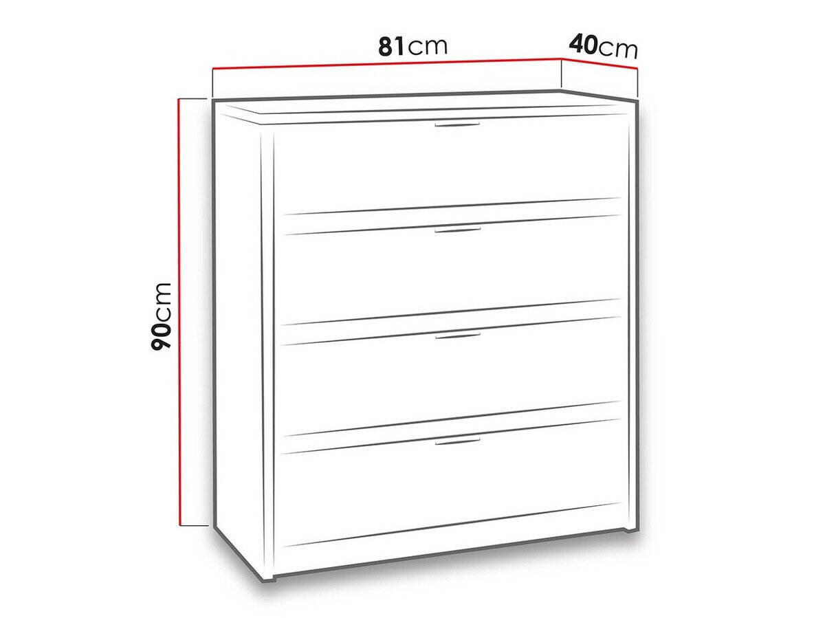 Kommode Fivelbo 102 (Kloster eg + Blank sort)