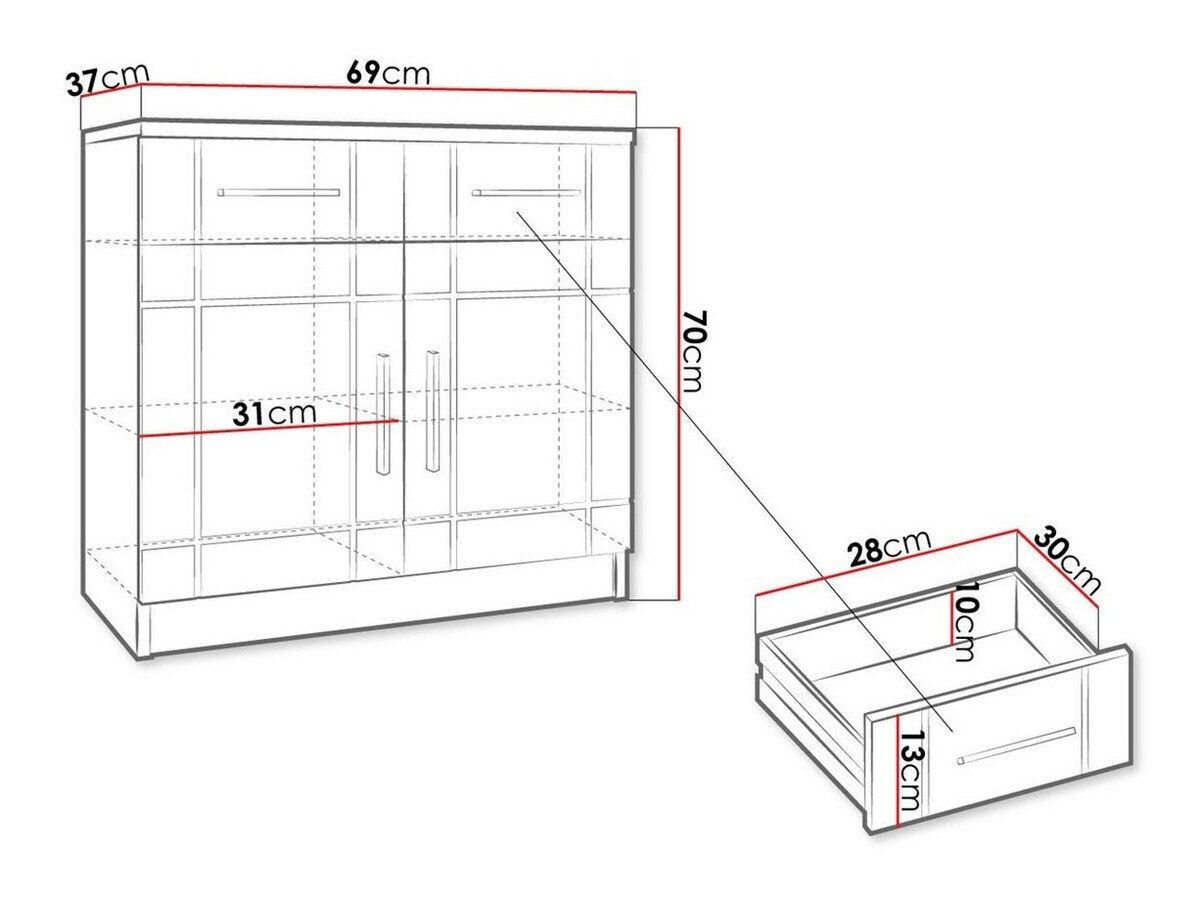 Kommode Bacces (Sonoma eg + Grafit)