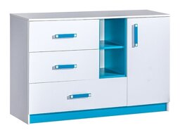 Ladekast Sorviru 101 (Wit + Turquoise)