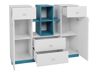 Commode Omaha E109 (Blanc + Turquoise)