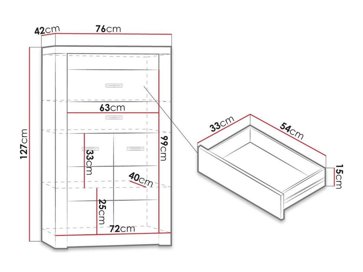 Kommode Serfeno 103 (Craft hvid)