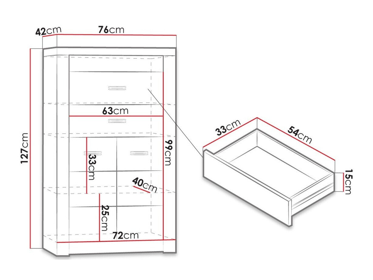 Kommode Serfeno 103 (Mørk aske)
