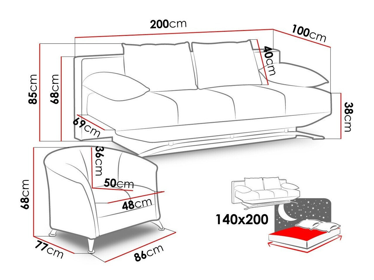 Gestoffeerde meubelset Velum (Soft 020)