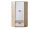 Hoekkledingkast Balvire 103 (Licht eiken + Wit + Roze)