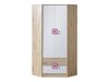 Hoekkledingkast Balvire 103 (Licht eiken + Wit + Roze)
