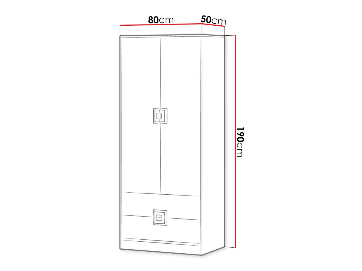 Kledingkast Balvire 102 (Licht eiken + Wit + Grijs)