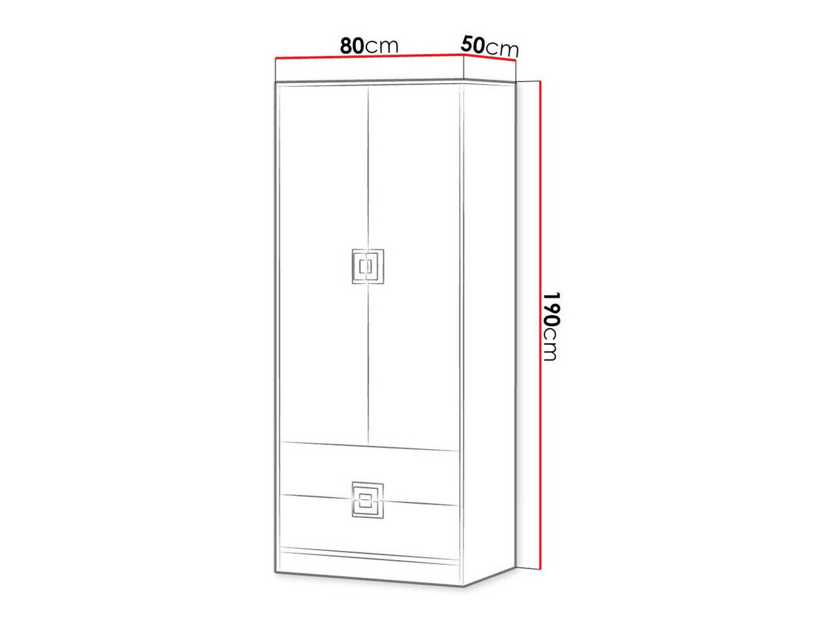 Kledingkast Balvire 102 (Licht eiken + Wit)