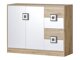 Ladekast Balvire 100 (Licht eiken + Wit + Grijs)