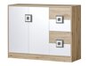 Ladekast Balvire 100 (Licht eiken + Wit + Grijs)