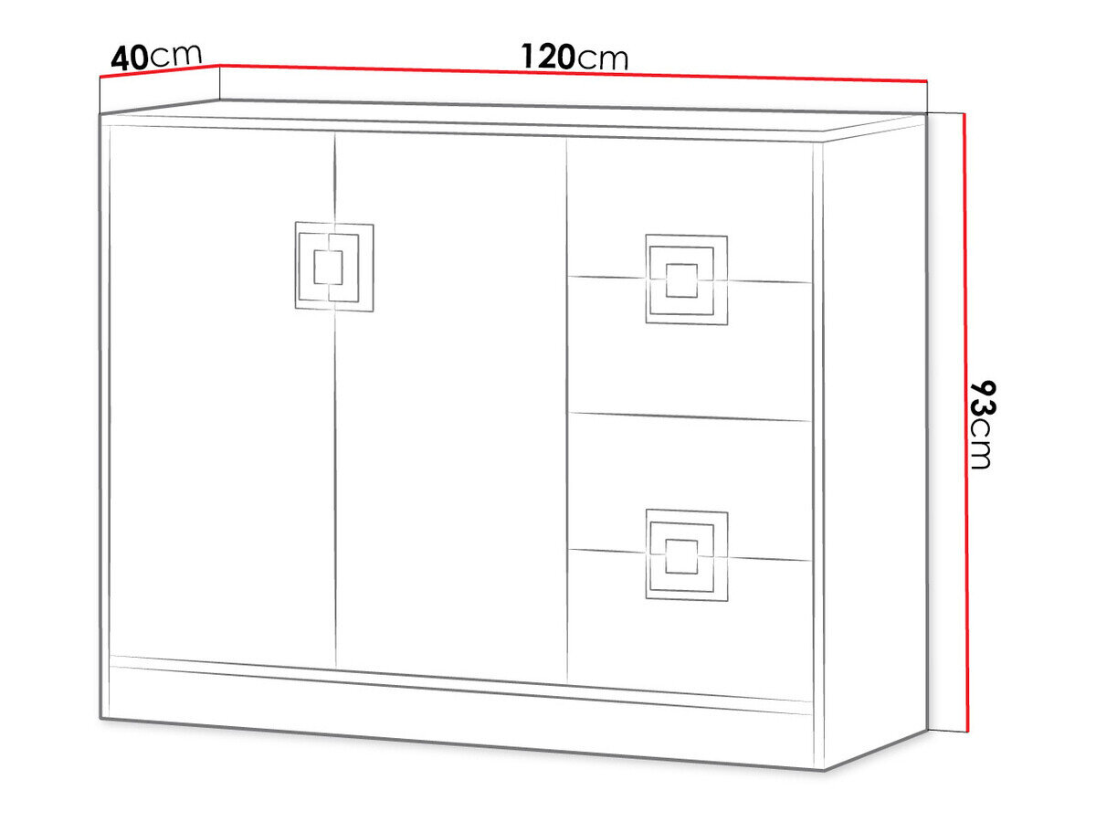 Ladekast Balvire 100 (Licht eiken + Wit + Grijs)