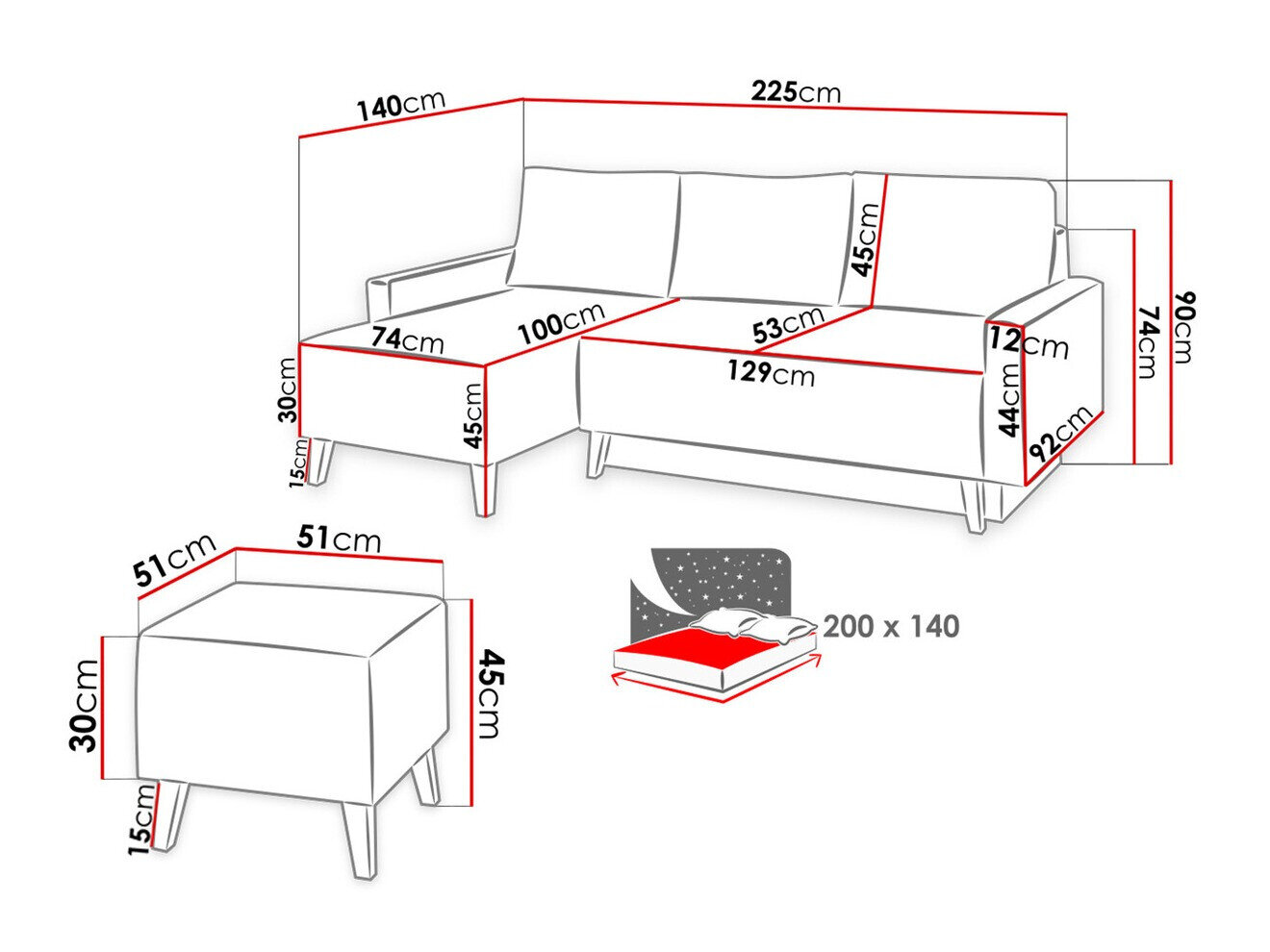 Polstret møbelsæt Etrmoru 137