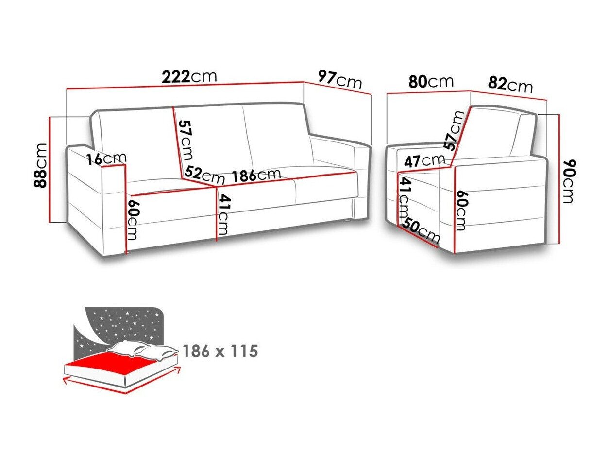 Polstret møbelsæt Providence 171 (Soft 066 + Kreta 05)