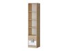 Boekenkast Balvire 107 (Licht eiken + Wit + Grijs)