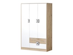 Kledingkast Balvire 104 (Licht eiken + Wit + Grijs)