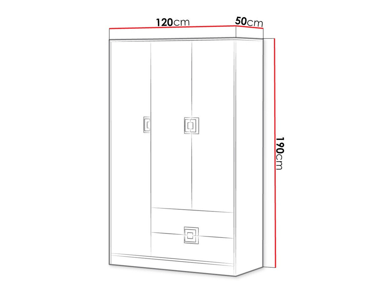 Kledingkast Balvire 104 (Licht eiken + Wit + Roze)