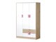 Kledingkast Balvire 104 (Licht eiken + Wit + Roze)