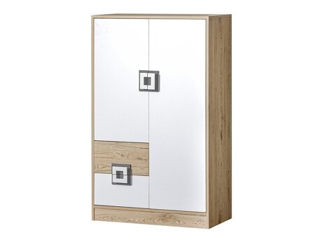 Kommode Balvire 108 (Lys eg + Hvid + Grå)