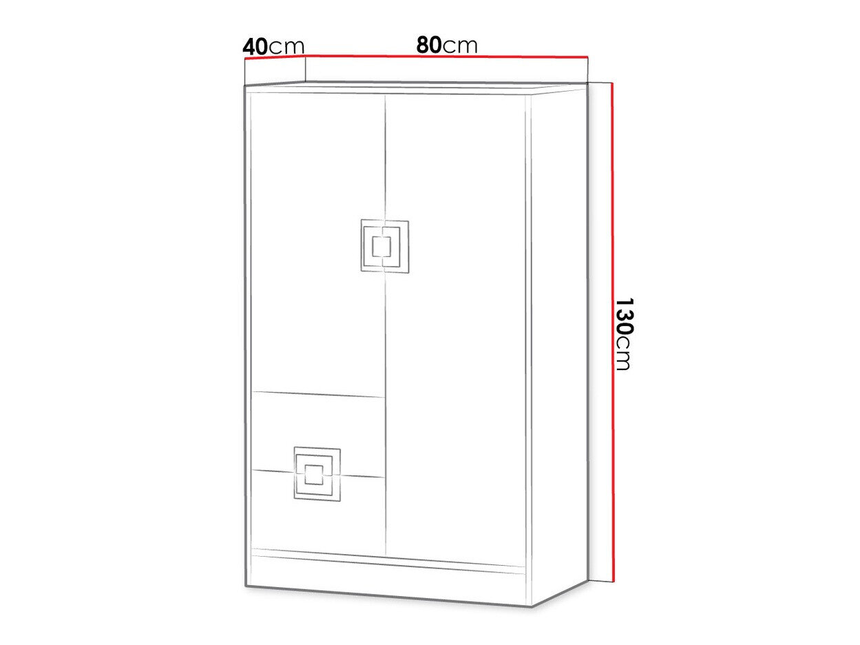 Kommode Balvire 108 (Lys eg + Hvid + Grå)